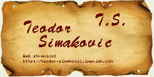 Teodor Simaković vizit kartica